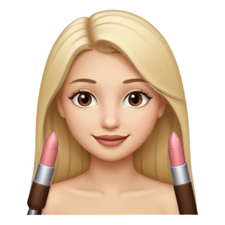 una chica con pose divertida de 18 años con los labios con pintalabios nude y los ojos maquillados, de piel blanca con el pelo liso, largo y rubio, ojos marrones GUAPA sticker