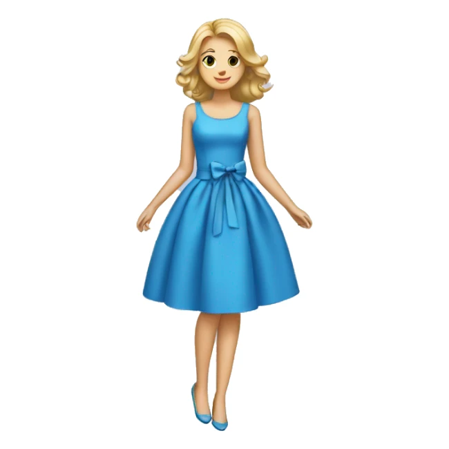 blue dress with bows sticker