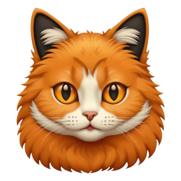 A cat with half its face orange colour and the other half black colour sticker