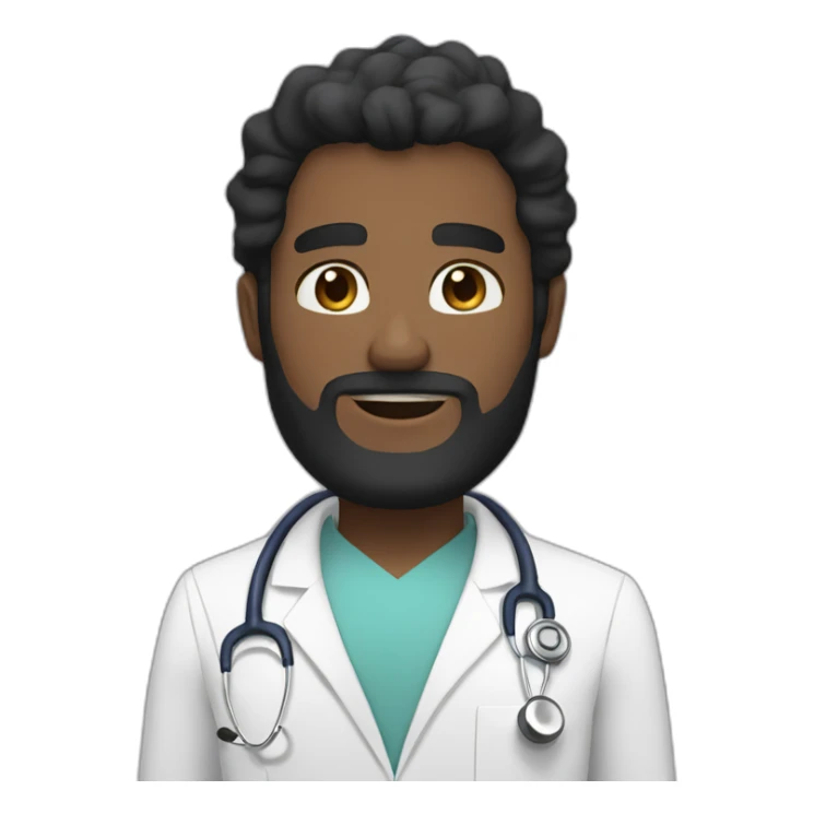 black bearded white skin Aesthetic doctor saying hello sticker