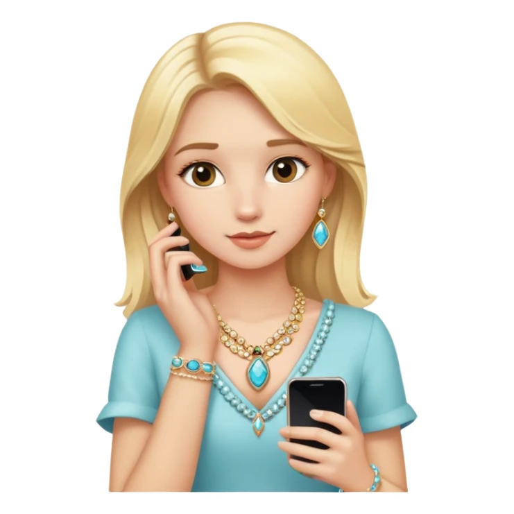 blonde girl with jewelry phone sticker