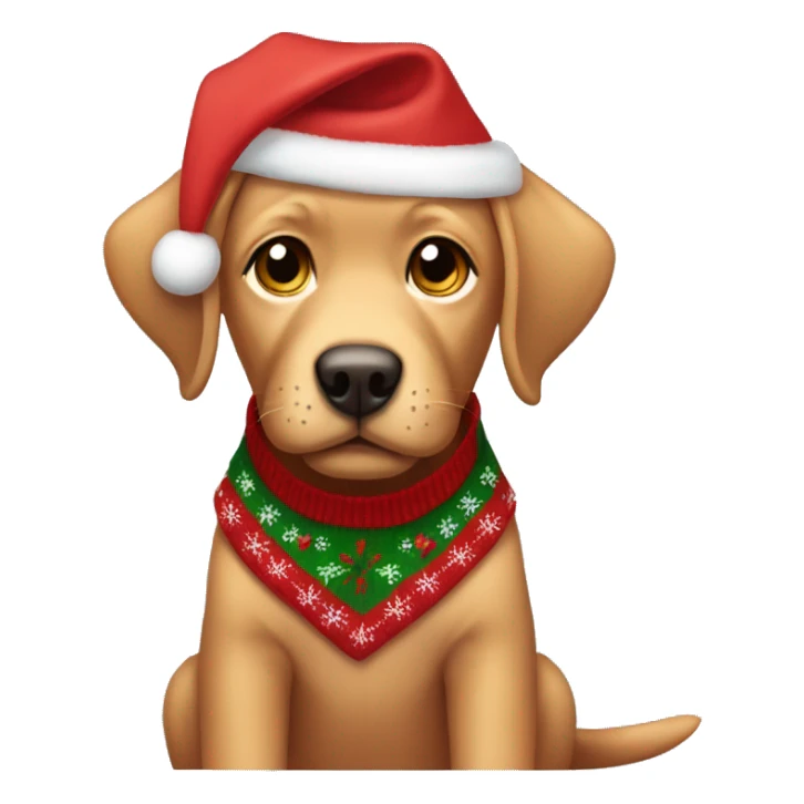 red lab puppy wearing a christmas sweater sticker