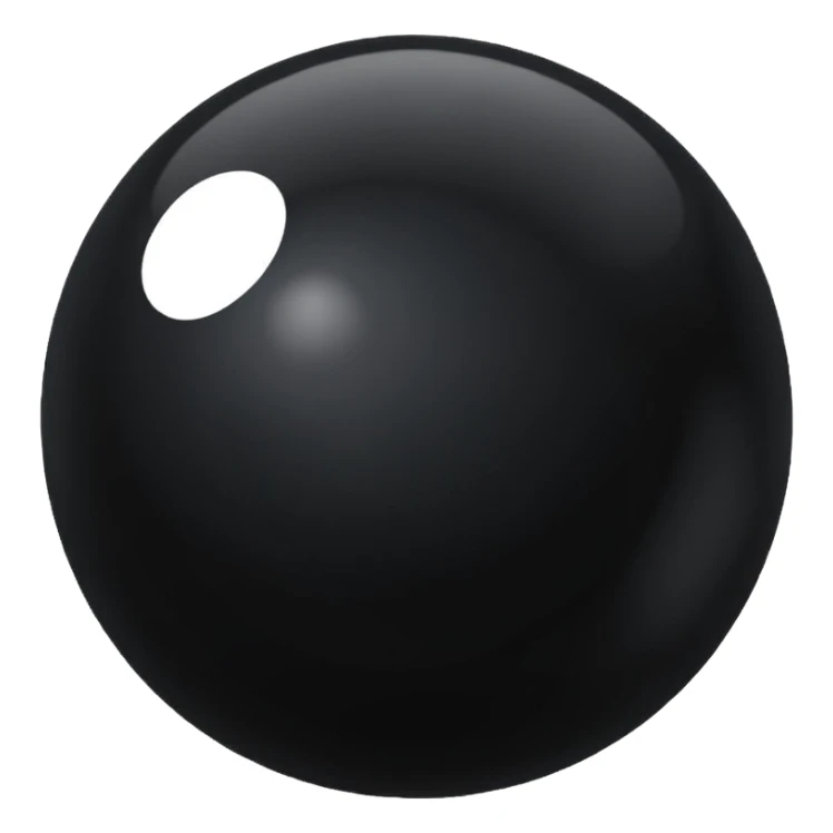 Black Ball with MB written on it. Nothing else no holes. sticker