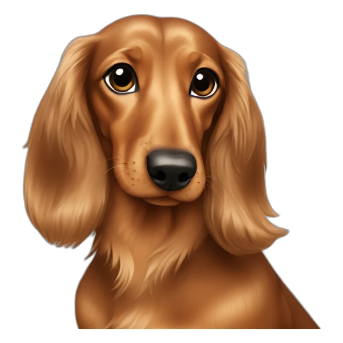 dachshund spotted long hair Light brown sticker