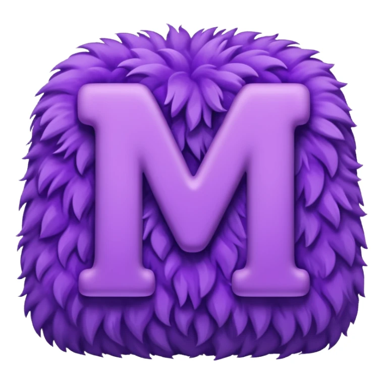 The fluffy letter M is purple in color sticker