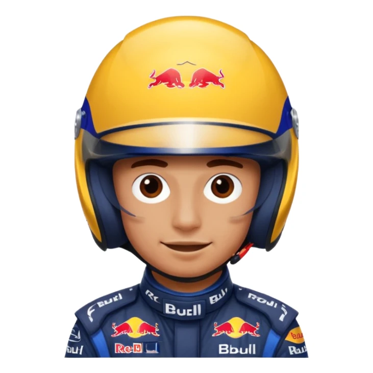 Red bull driver face covered in helmet f1  sticker