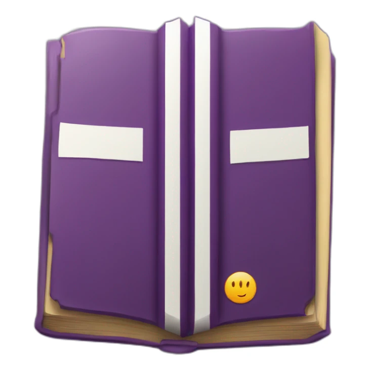 purple book with "CB" in the cover sticker