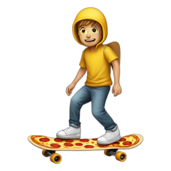Pizza fährt Skateboard sticker
