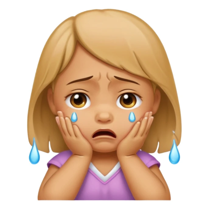 Tan baby girl crying  sticker