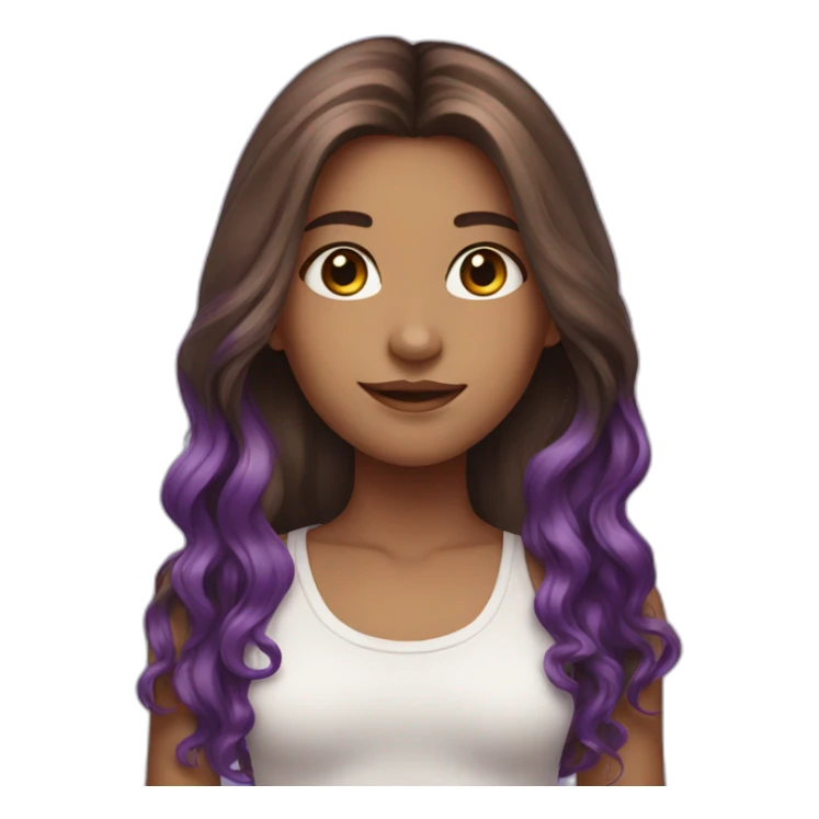 Girl with long Brown hair with purple highlights sticker