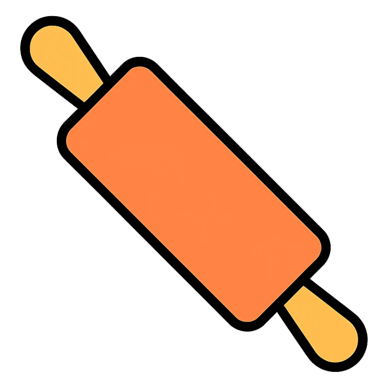 color outline icon of a rolling pin sticker