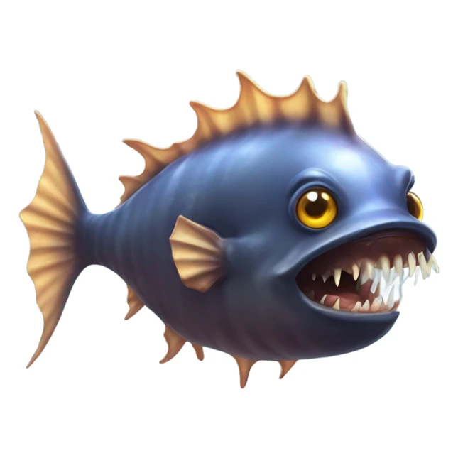 Anglerfish with a glowing lure hanging from its forehead, sharp teeth, and big eyes. sticker