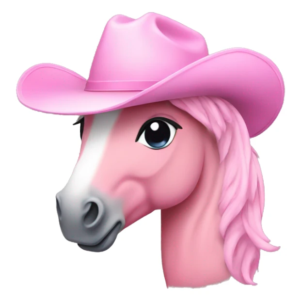 pink pony wearing a baby pink cowboy hat  sticker