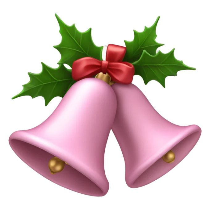 Light pink Christmas bells with Holly sticker