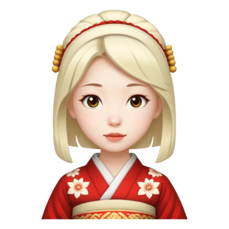 japanese girl in traditional costume sticker