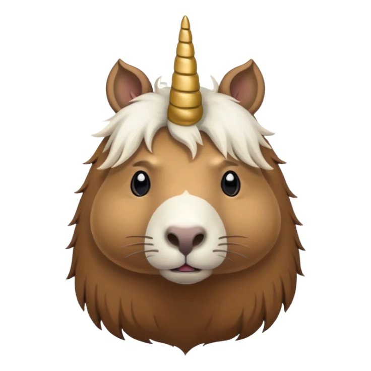sad capybarq unicorn hybrid sticker