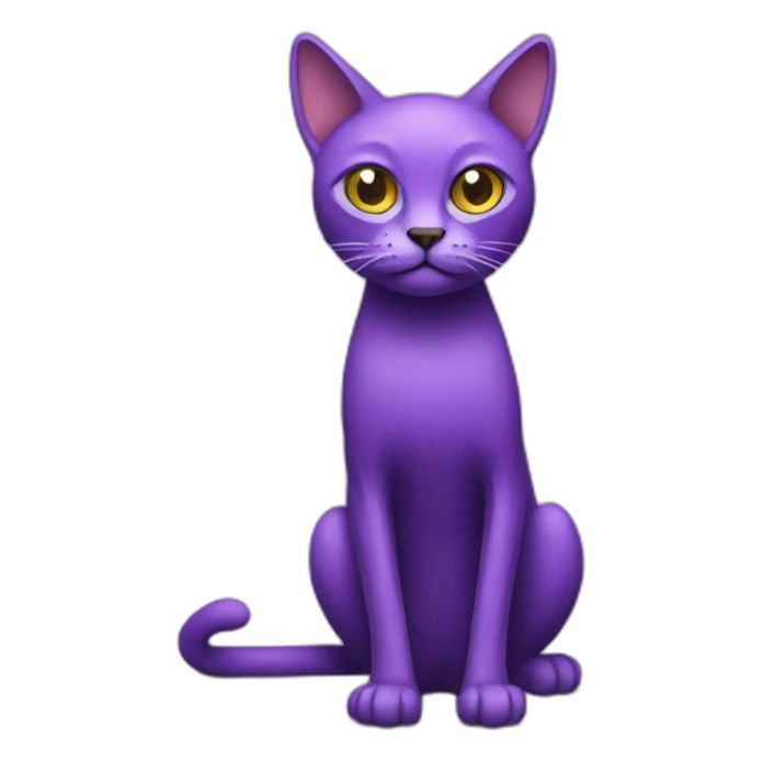 skinny scary purple cat body sticker