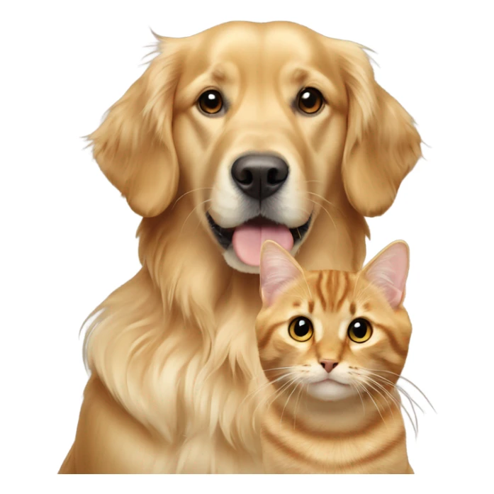 Golden retriever and tabby cat sticker