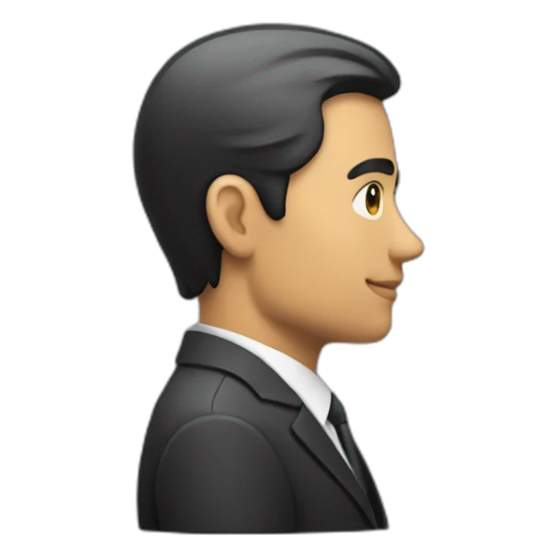 man in suit looking to the right (side view) sticker