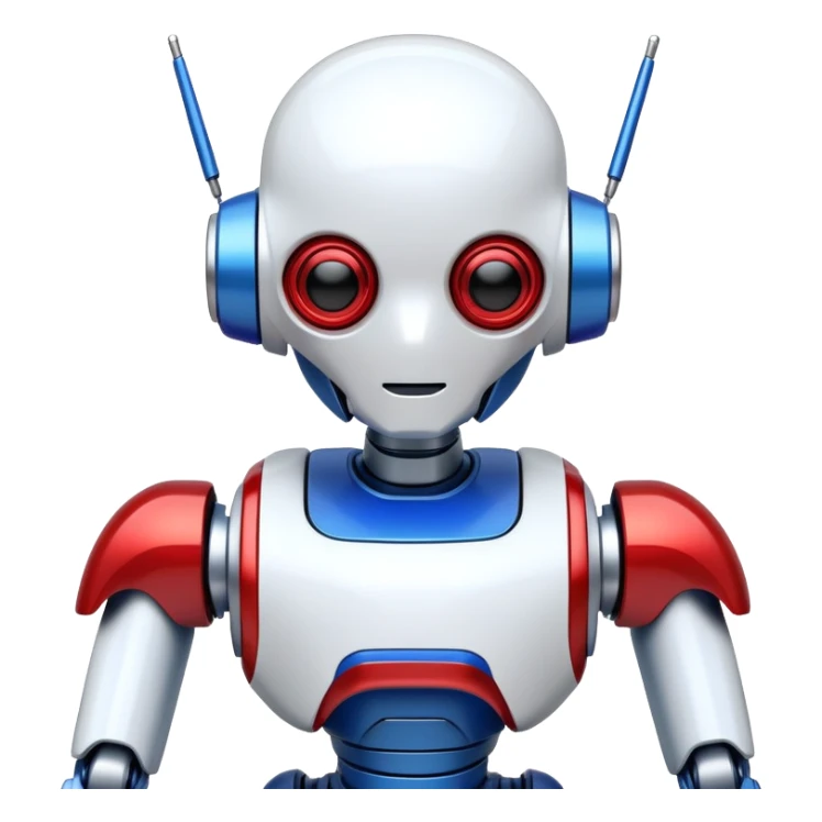 Futuristic robot with Russian flag colors incorporated in its design sticker