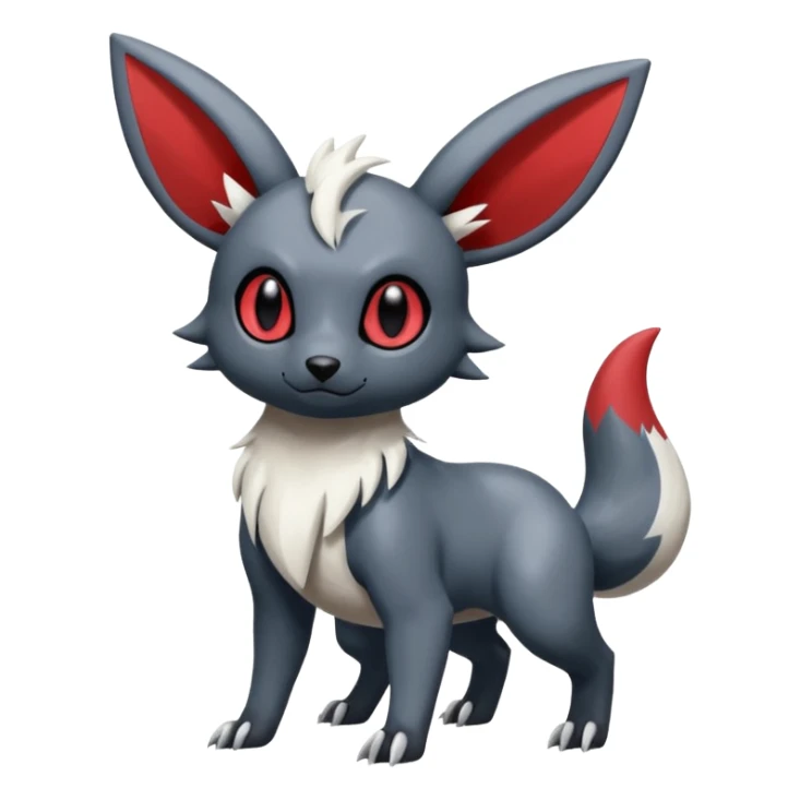 Umbreon-Poochyena-Absol-Minccino-Zangoose-fusion-hybrid-creature  sticker