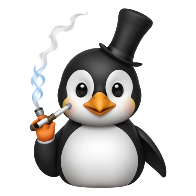 Un pingouin qui fume la pipe sticker