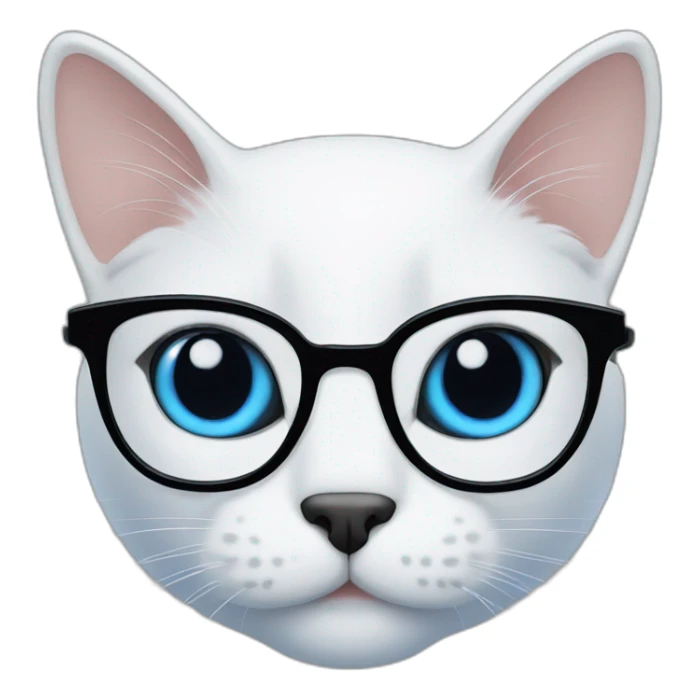 cat with blue eyes and black eyeglasses sticker