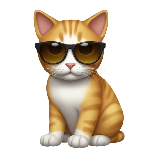 Cat with sunglasses sticker