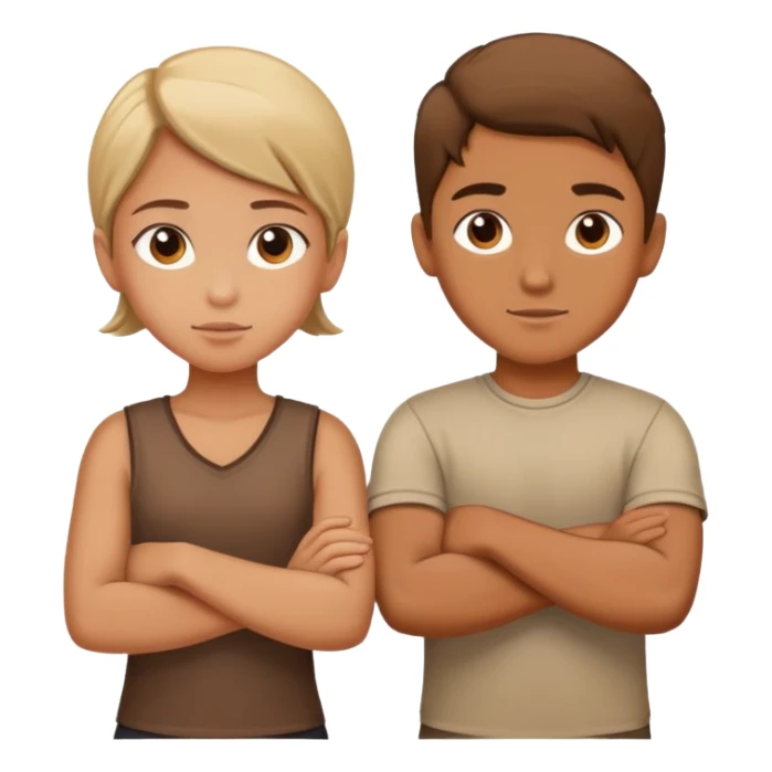 A boy and a girl crossed their arms sticker