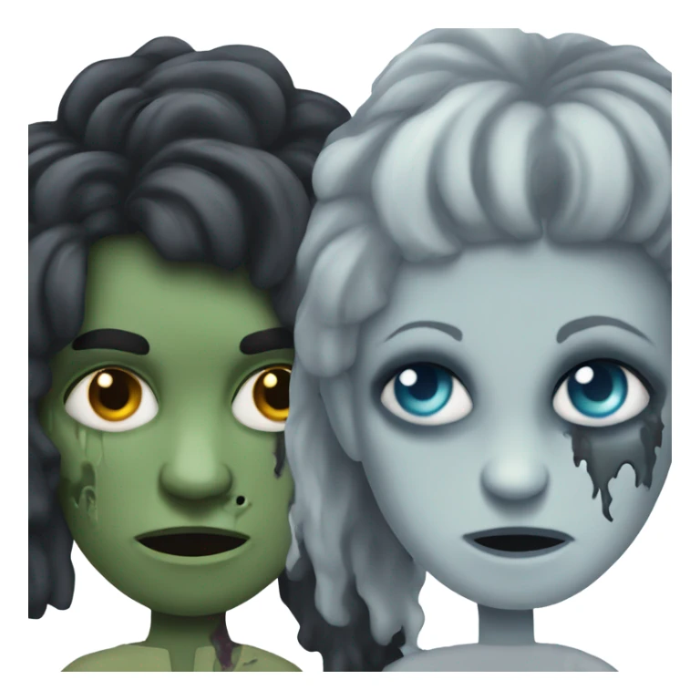 a zombie boy with curl black hair  sticker