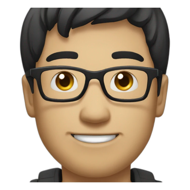 man-glasses-shortblackhair-kind-Chinese-smalleyes-smile sticker