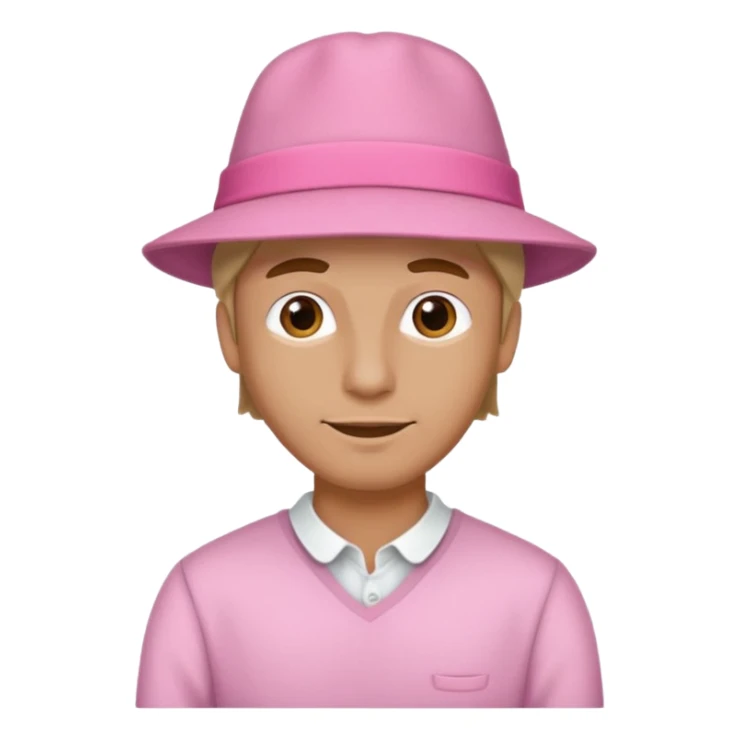 pink hatt and dress  man  sticker
