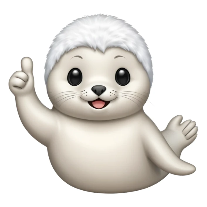 a kawaii seal giving a thumbs up sticker