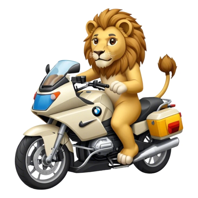 Lion in a BMW motorcycle  sticker