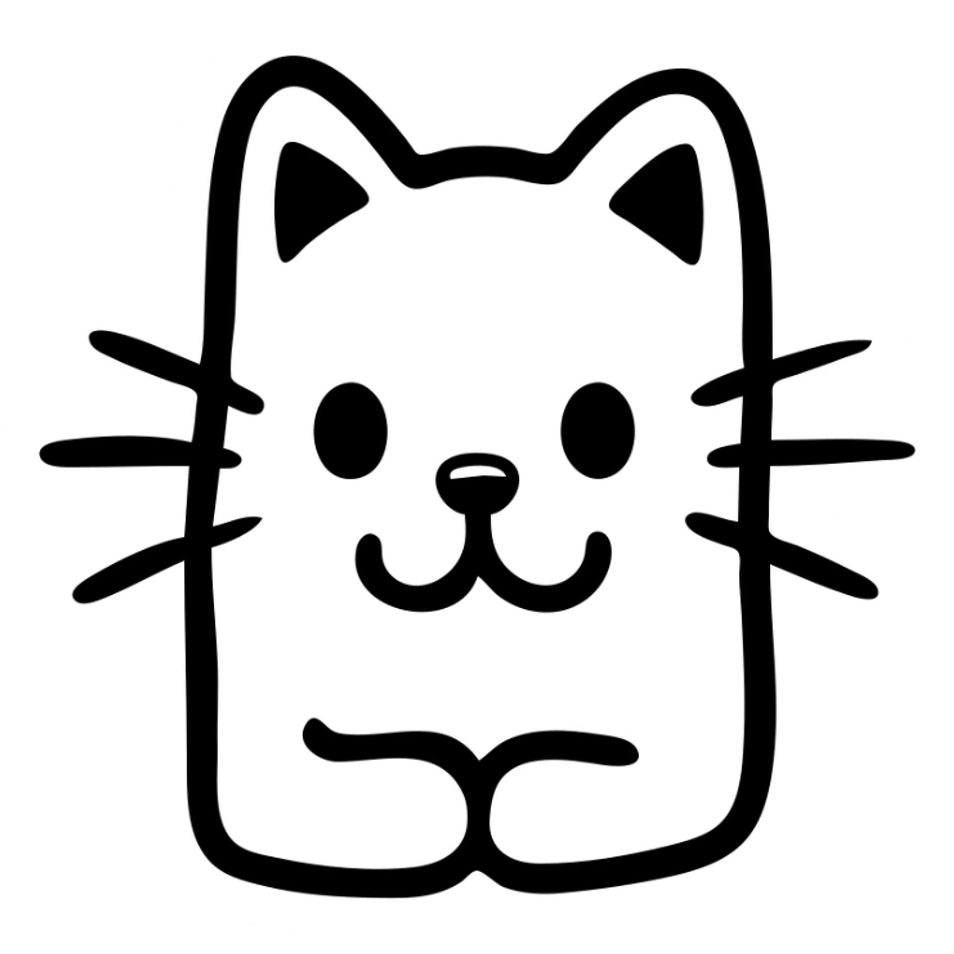 custom cat character inspired by TenSquared server logo, black and white, surprised emotion, hand drawn icon style sticker