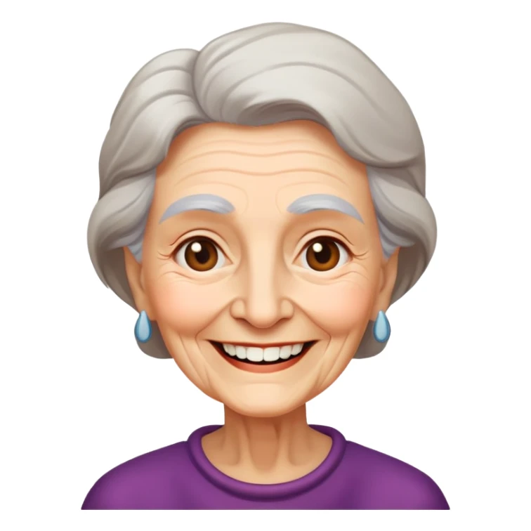smiling old woman sticker