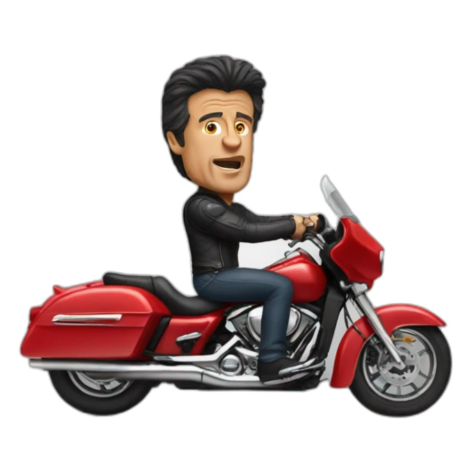 Stallone in a red motorbike sticker