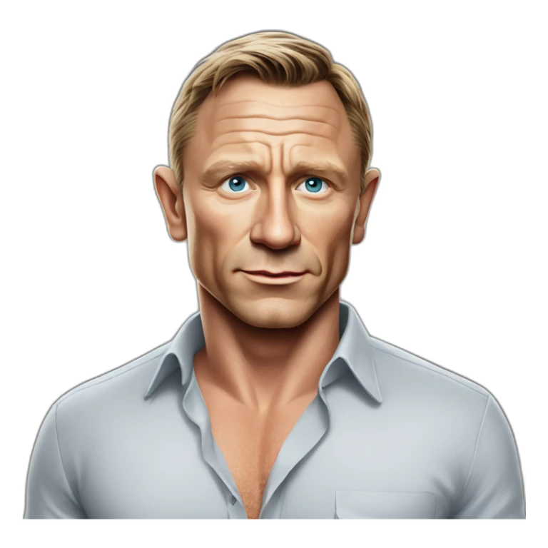 actor daniel craig cartoon wearing shirt sticker