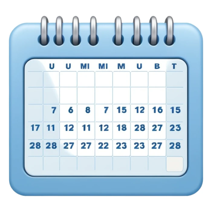 soft blue cozy calendar box with subtle shadow for bullet journal sticker