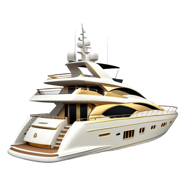 Luxury Yacht - Azimut 72 (Model Year: 2020) (Iconic colour: White with gold trim) sticker