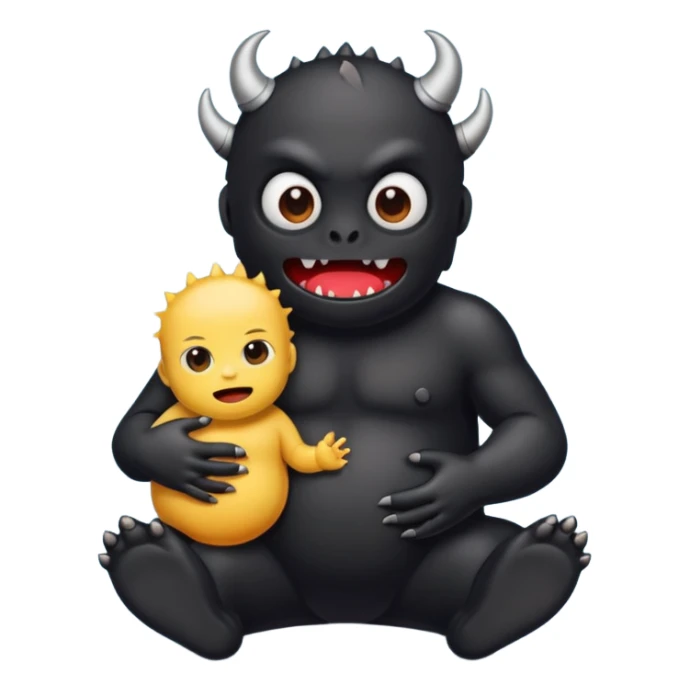 Black body monster with baby emoji sticker