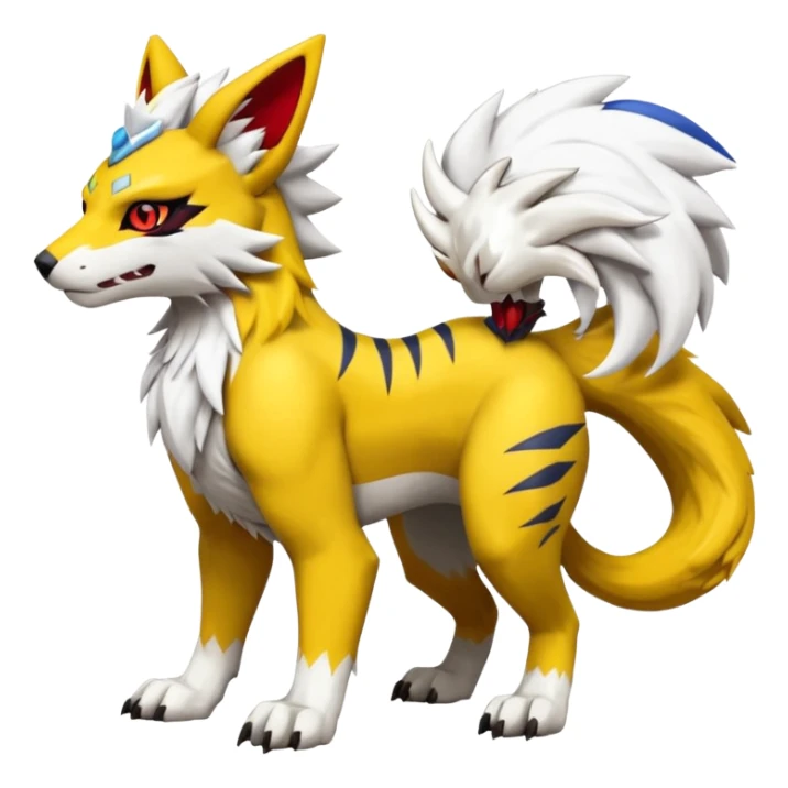 Zeraora-Renamon-Lombax-Weregarurumon-fusion-creature (full body sticker