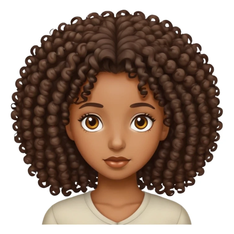 black girl with curly hair sticker