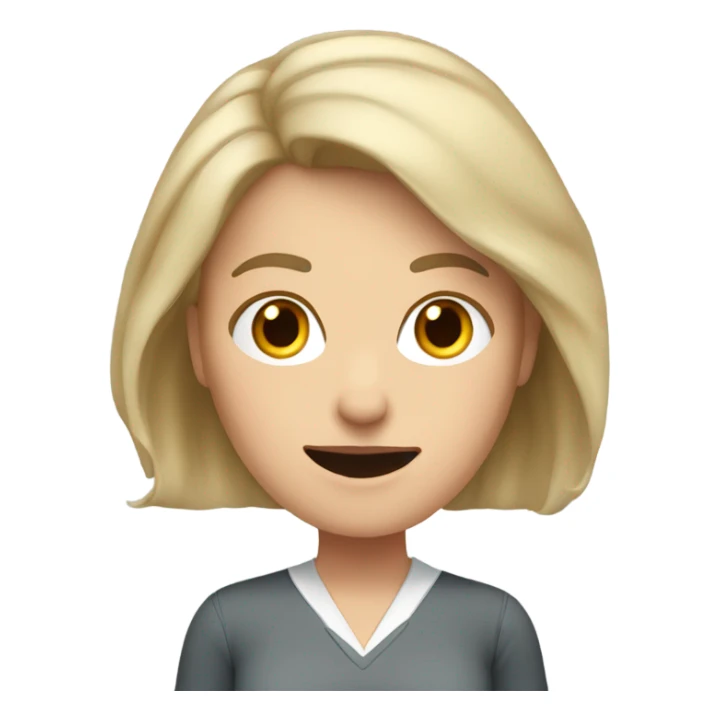 White, female Teacher with gray and blonde, shoulder length hair going crazy  sticker