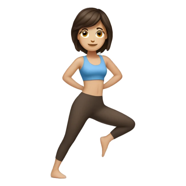 White girl with dark brown kind hair doing yoga  sticker