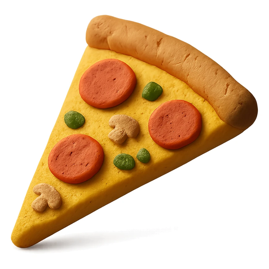 slice of pizza in claymation style sticker