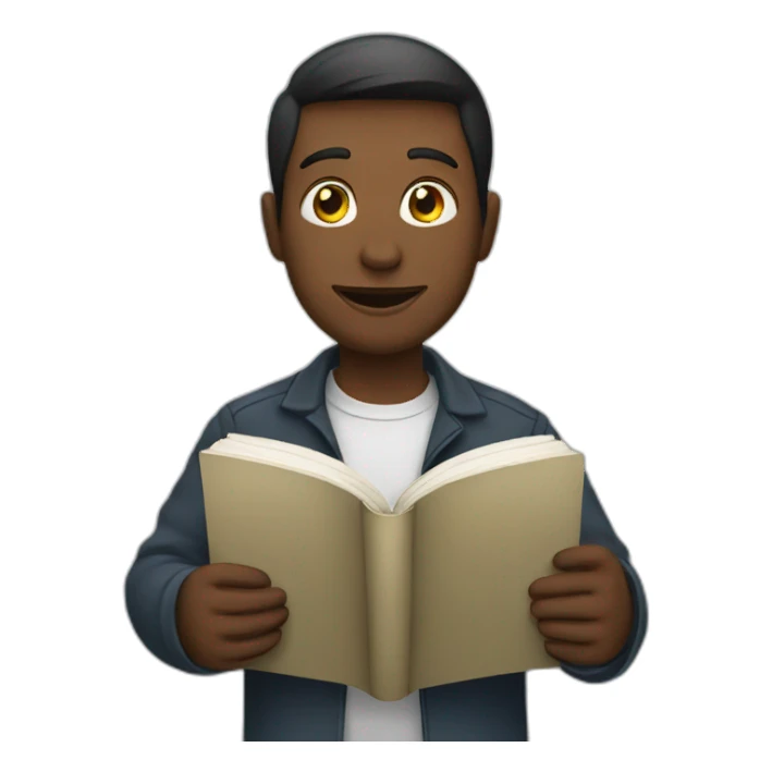 person with book sticker