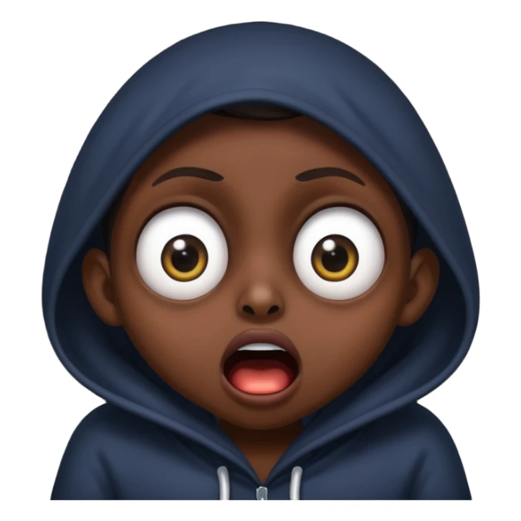 scared character with big eyes and open mouth, dark atmosphere sticker