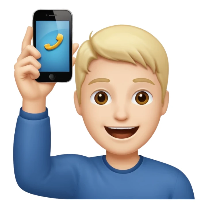 fröhliche Person mit Handy in der Hand, jubelnd sticker