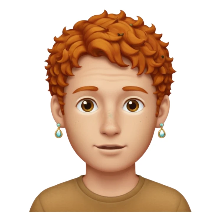 im short curly ginger haired guy and also have 2 earring on my left ear and 1 nose piercing sticker